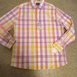 New! MADE Cam Newton Modern Fit Striped Shirt Size XL